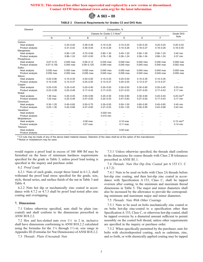 ASTM A563-00 - Standard Specification for Carbon and Alloy Steel Nuts