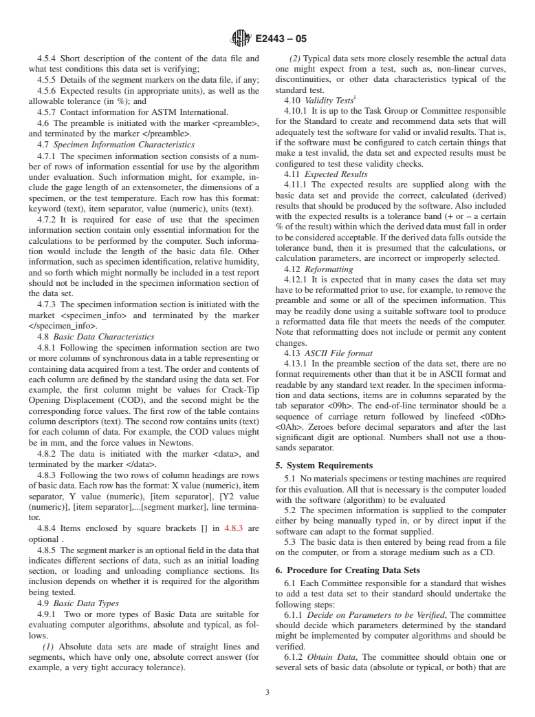 ASTM E2443-05 - Standard Guide for Verifying Computer-Generated Test Results Through The Use Of Standard Data Sets