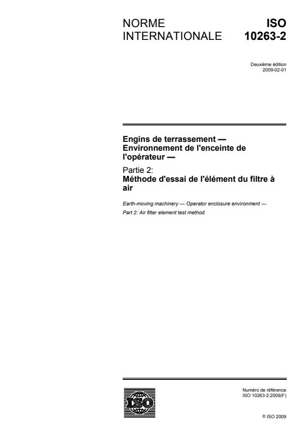 ISO 10263-2:2009 - Engins de terrassement -- Environnement de l'enceinte de l'opérateur