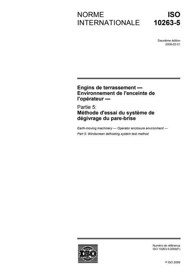 ISO 10263-5:2009 - Engins de terrassement -- Environnement de l'enceinte de l'opérateur
