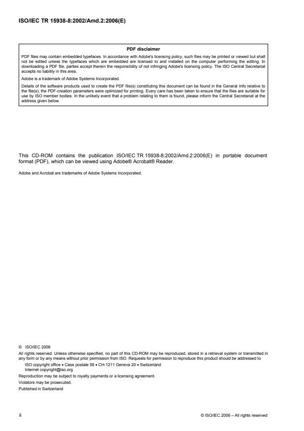 ISO/IEC TR 15938-8:2002/Amd 2:2006 ISO/IEC TR 15938-8:2002/Amd 2:2006 - Extraction and use of MPEG-7 perceptual 3D shape descriptor - Page 2 preview