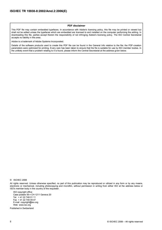 ISO/IEC TR 15938-8:2002/Amd 2:2006 ISO/IEC TR 15938-8:2002/Amd 2:2006 - Extraction and use of MPEG-7 perceptual 3D shape descriptor - Page 2 preview