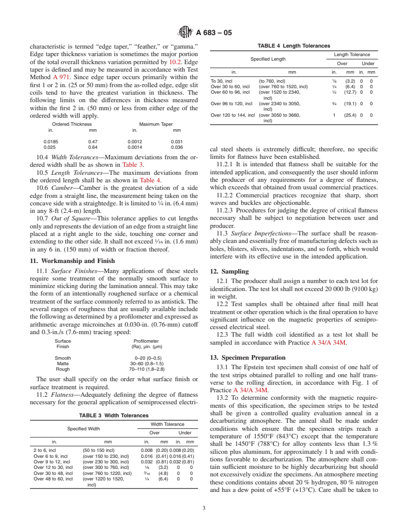 ASTM A683-05 - Standard Specification for Nonoriented Electrical Steel, Semiprocessed Types