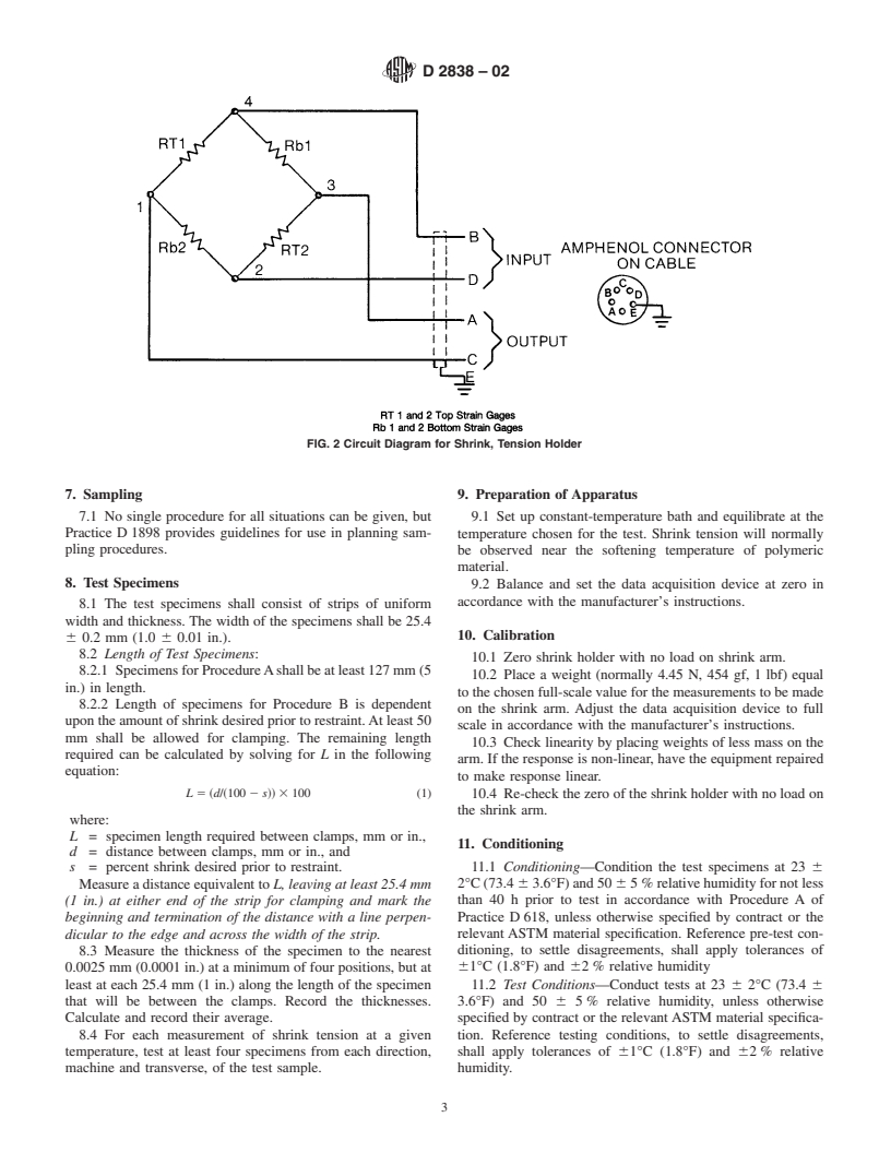 ASTM D2838-02 - Standard Test Method for Shrink Tension and Orientation Release Stress of Plastic Film and Thin Sheeting