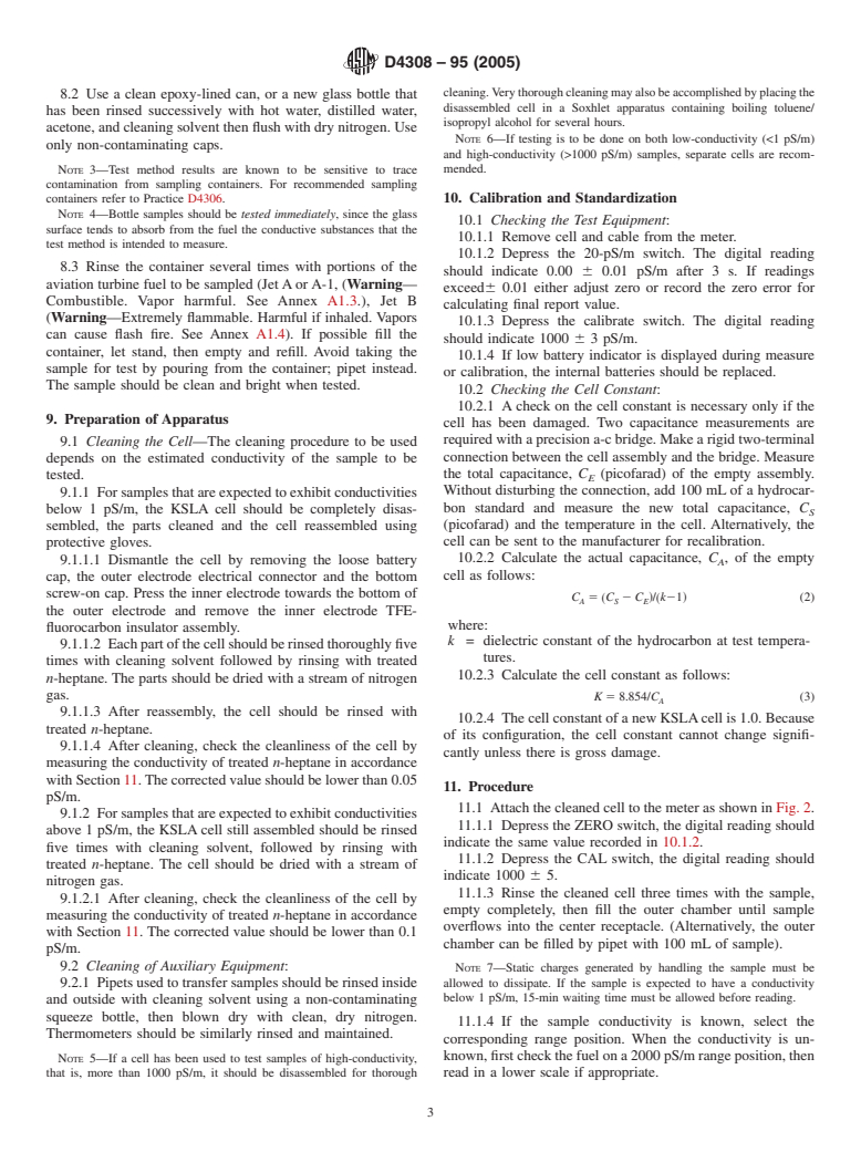 ASTM D4308-95(2005) - Standard Test Method for Electrical Conductivity of Liquid Hydrocarbons by Precision Meter