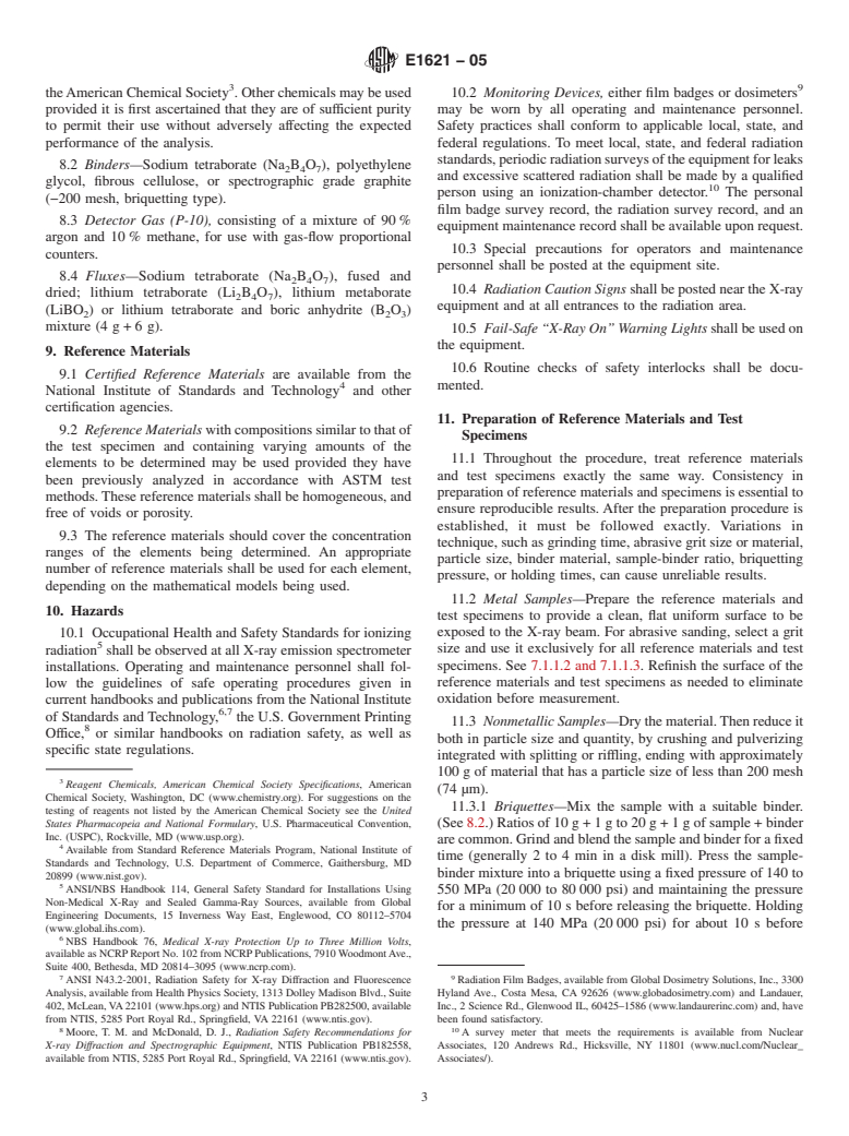 ASTM E1621-05 - Standard Guide for X-Ray Emission Spectrometric Analysis