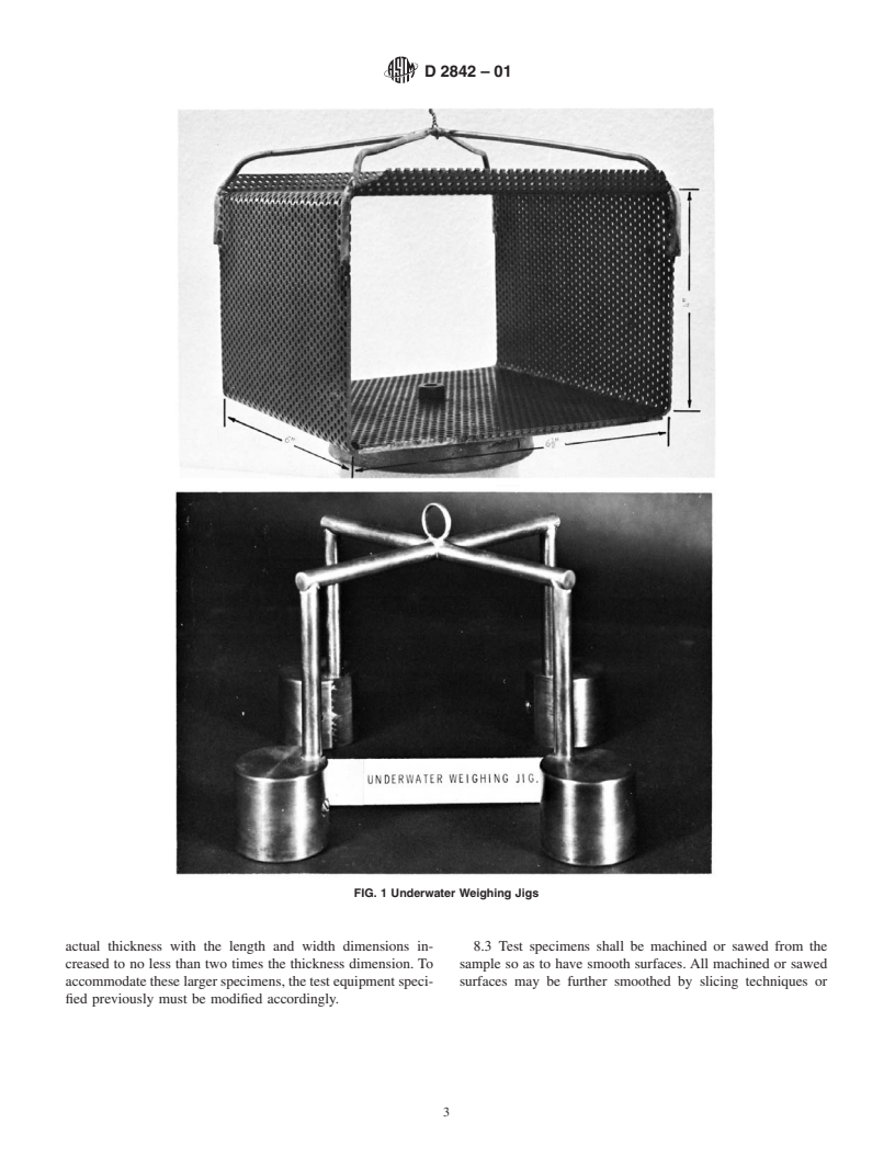 ASTM D2842-01 - Standard Test Method for Water Absorption of Rigid Cellular Plastics