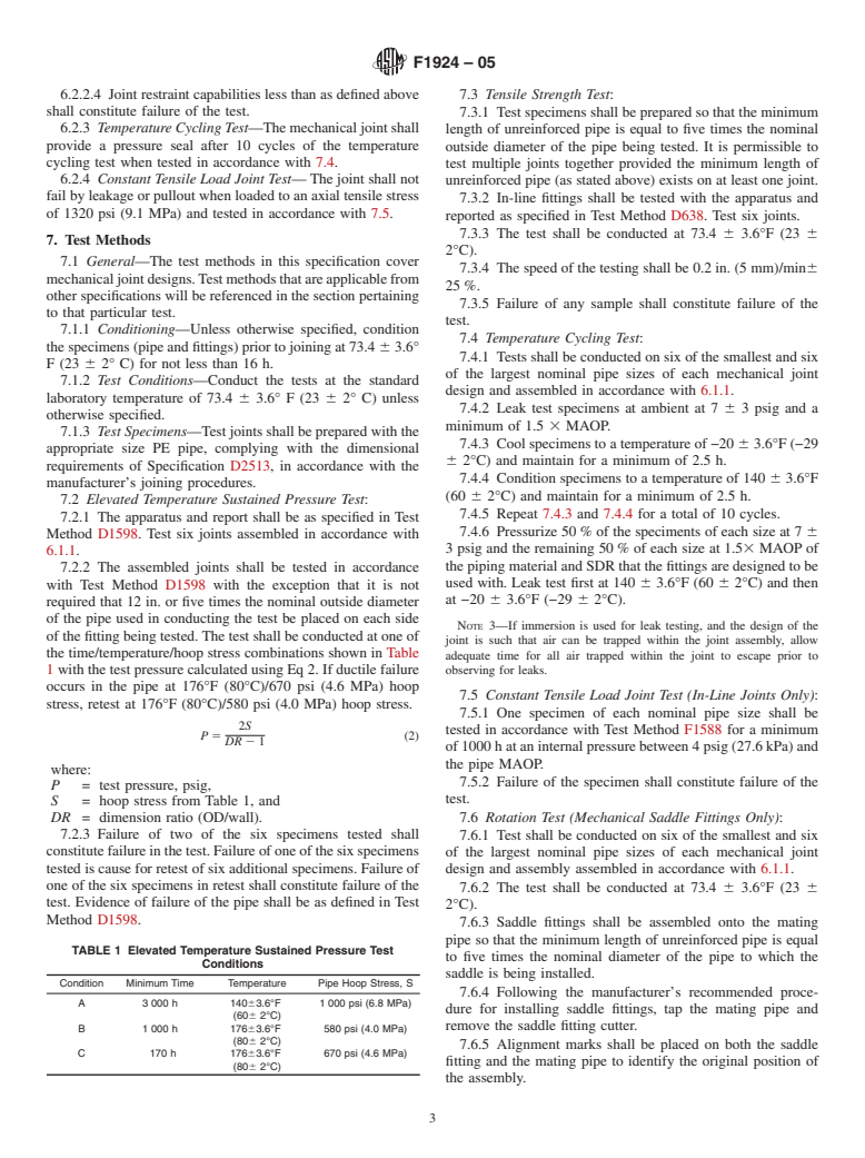 ASTM F1924-05 - Standard Specification for Plastic Mechanical Fittings for Use on Outside Diameter Controlled Polyethylene Gas Distribution Pipe and Tubing