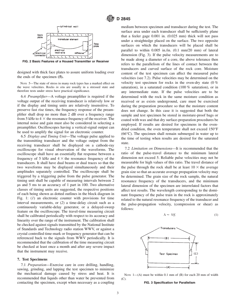 ASTM D2845-00 - Standard Test Method for Laboratory Determination of Pulse Velocities and Ultrasonic Elastic Constants of Rock