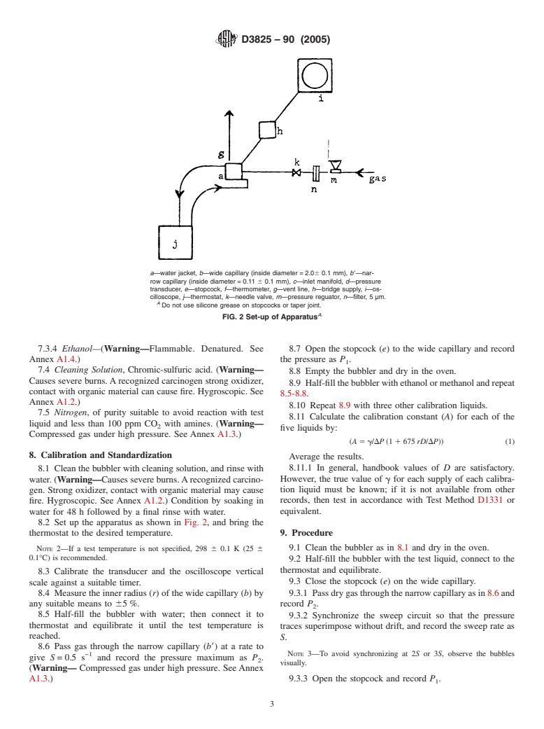 ASTM D3825-90(2005) - Standard Test Method for Dynamic Surface Tension by the Fast-Bubble Technique