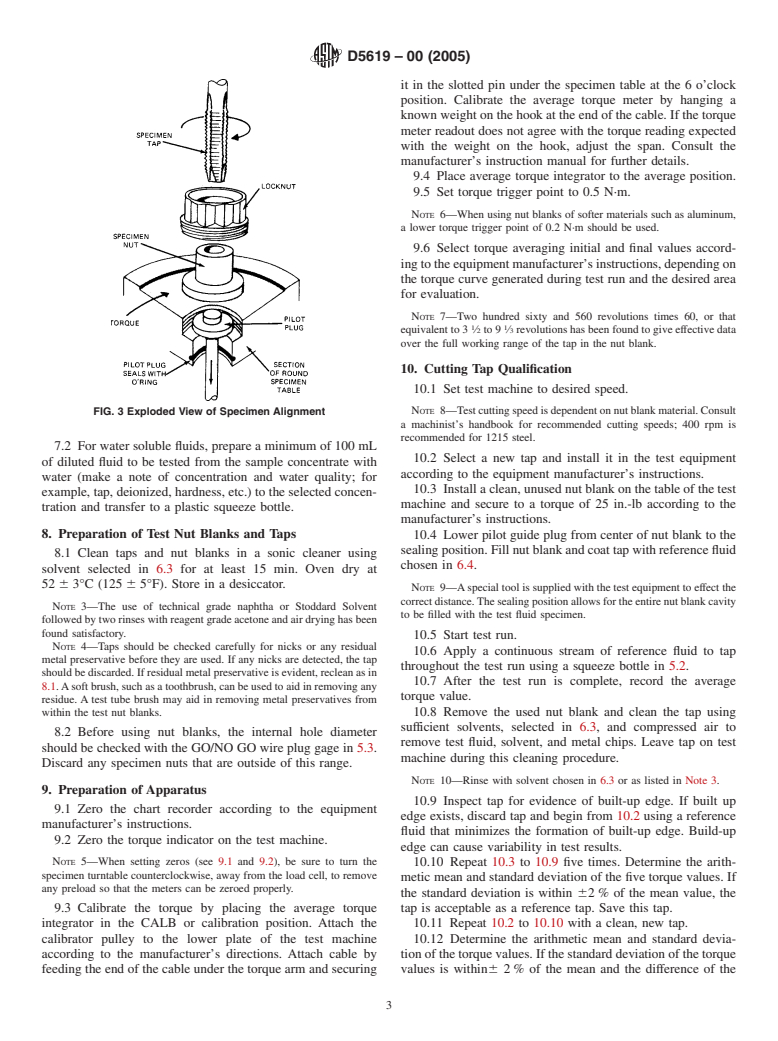 ASTM D5619-00(2005) - Standard Test Method for Comparing Metal Removal Fluids Using the Tapping Torque Test Machine