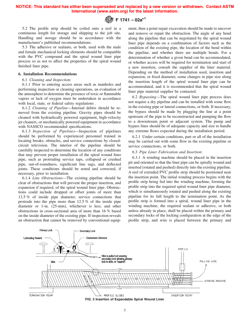 ASTM F1741-02ae1 - Standard Practice for Installation of Machine Spiral ...