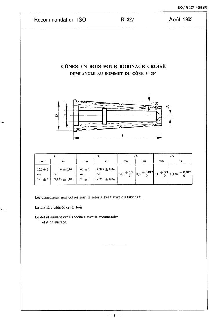 ISO/R 327:1963 - Withdrawal of ISO/R 327-1963