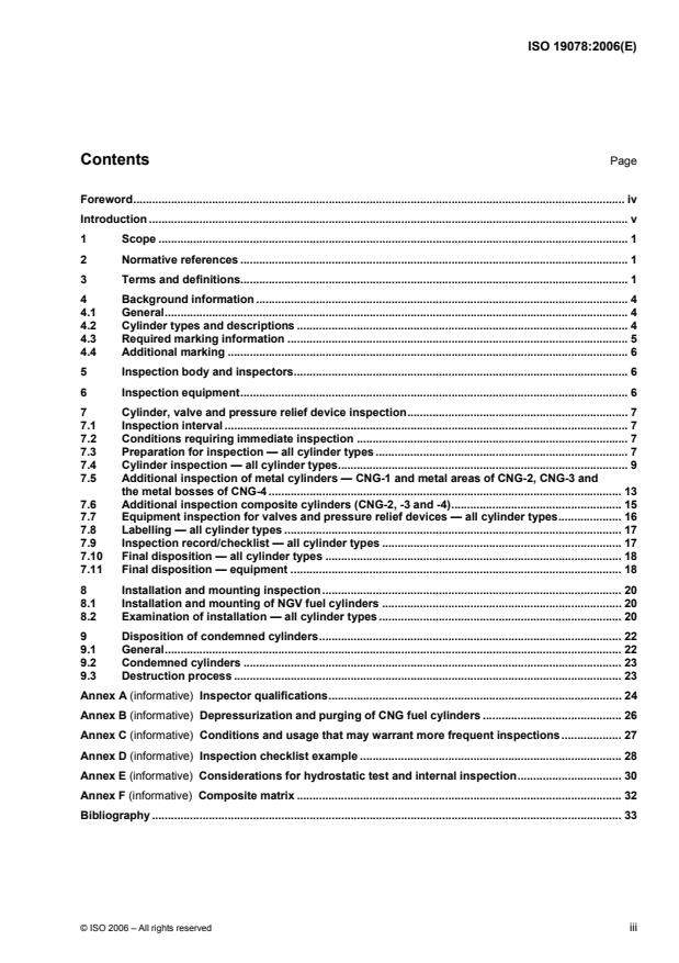 ISO 19078:2006 - Gas cylinders -- Inspection of the cylinder installation, and requalification of high pressure cylinders for the on-board storage of natural gas as a fuel for automotive vehicles