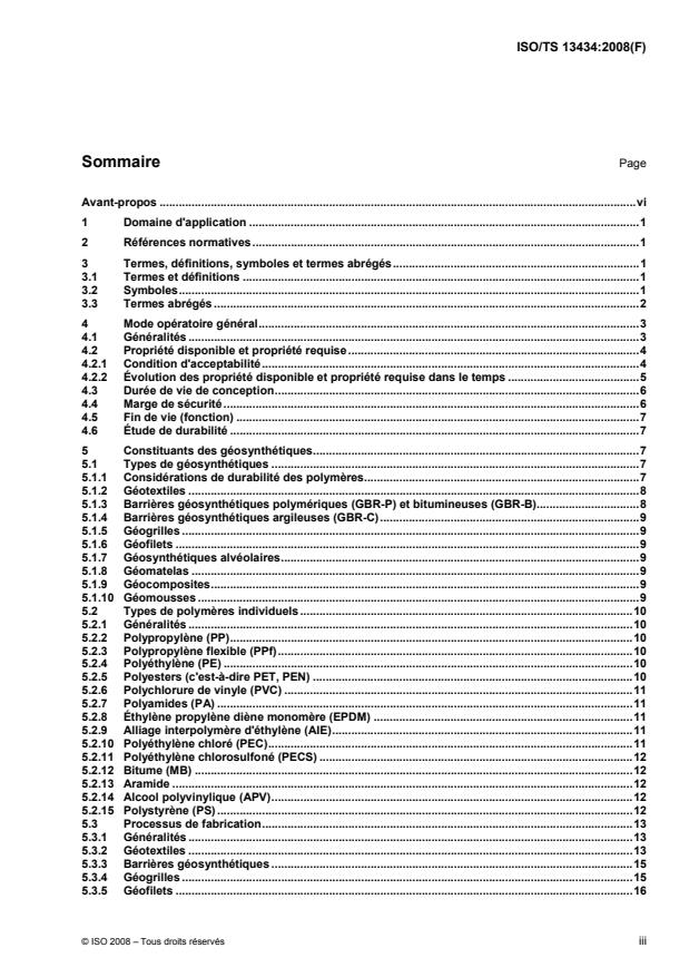 ISO/TS 13434:2008 - Géosynthétiques -- Lignes directrices concernant la durabilité