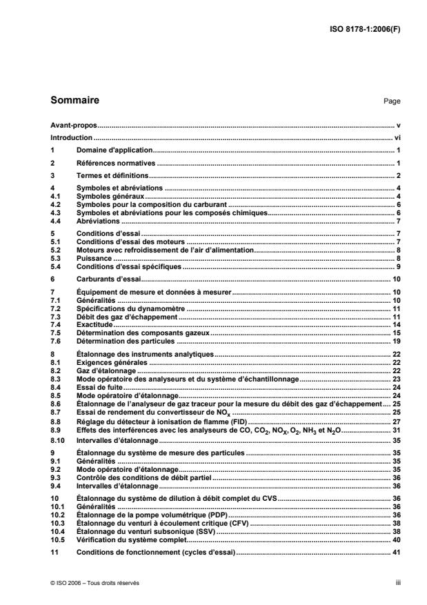 ISO 8178-1:2006 - Moteurs alternatifs a combustion interne -- Mesurage des émissions de gaz d'échappement