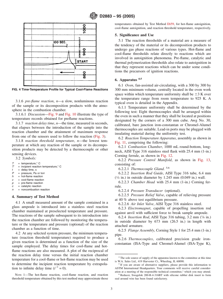 ASTM D2883-95(2005) - Standard Test Method for Reaction Threshold Temperature of Liquid and Solid Materials