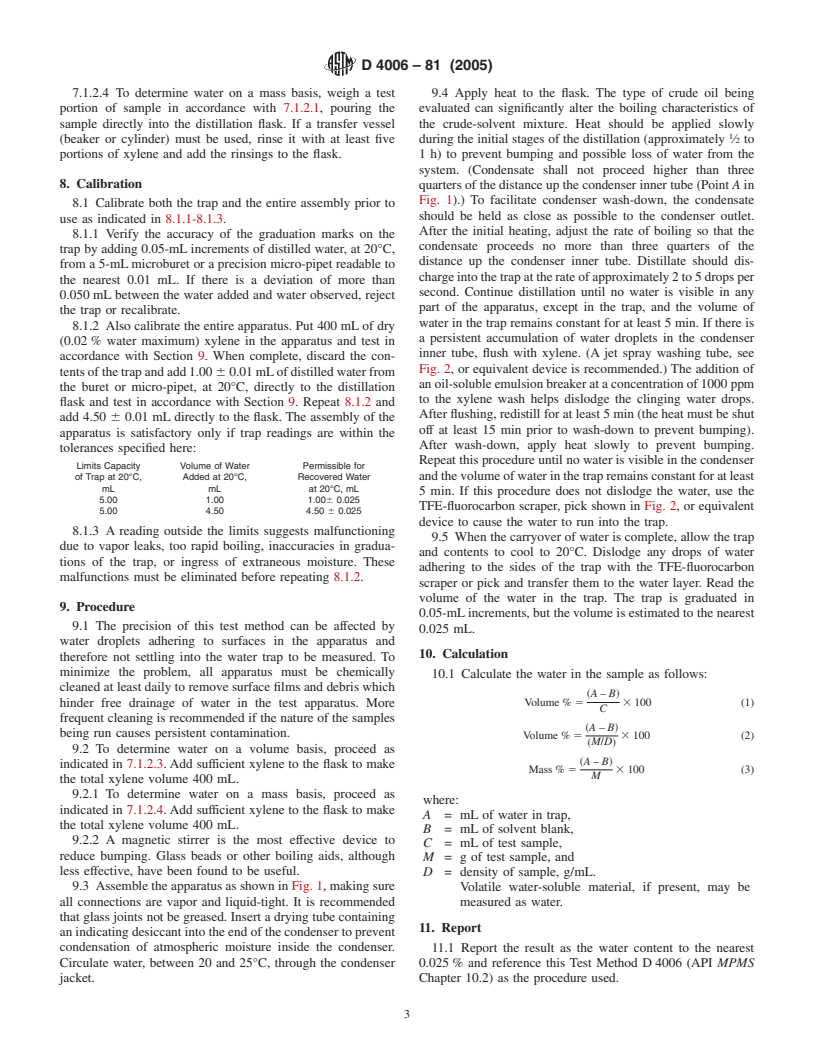 ASTM D4006-81(2005) - Standard Test Method for Water in Crude Oil by Distillation