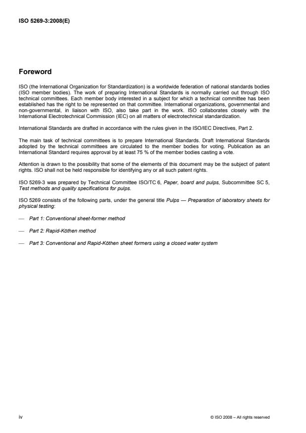 ISO 5269-3:2008 ISO 5269-3:2008 - Pulps -- Preparation of laboratory sheets for physical testing - Page 4 preview