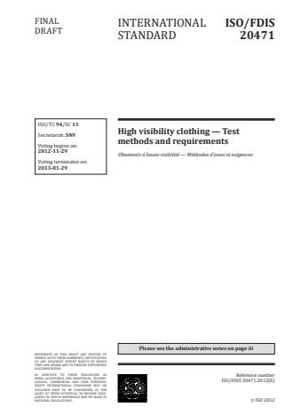 ISO 20471:2013 - High visibility clothing -- Test methods and requirements