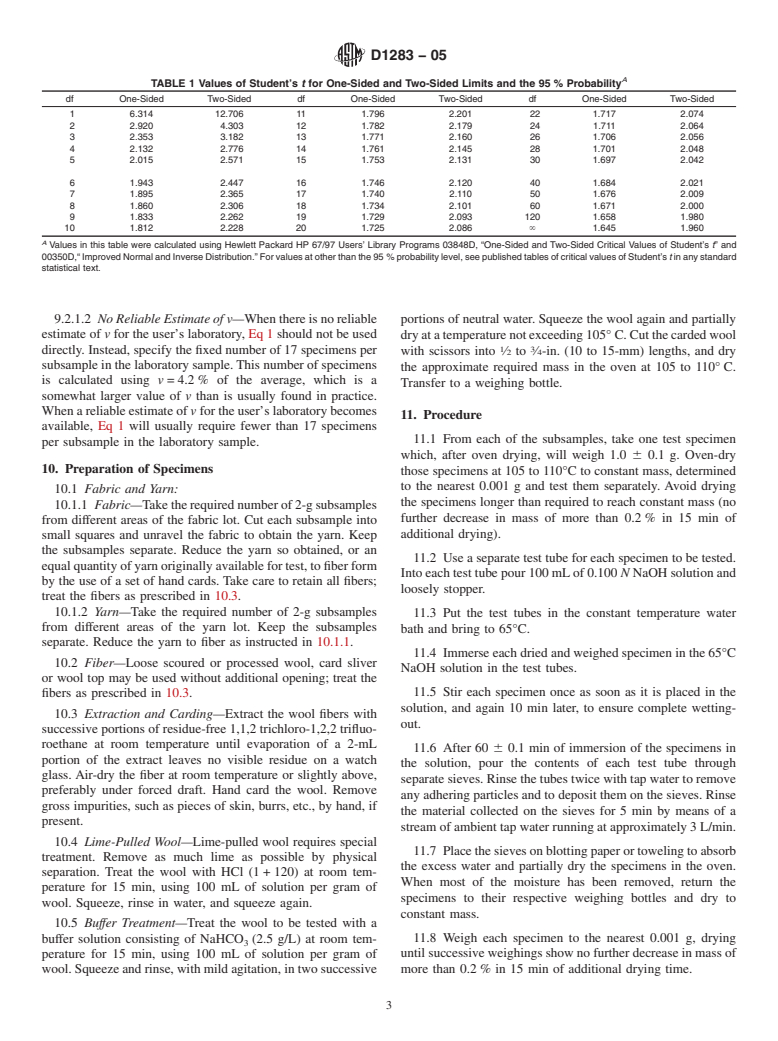 ASTM D1283-05 - Standard Test Method for Alkali-Soluability of Wools