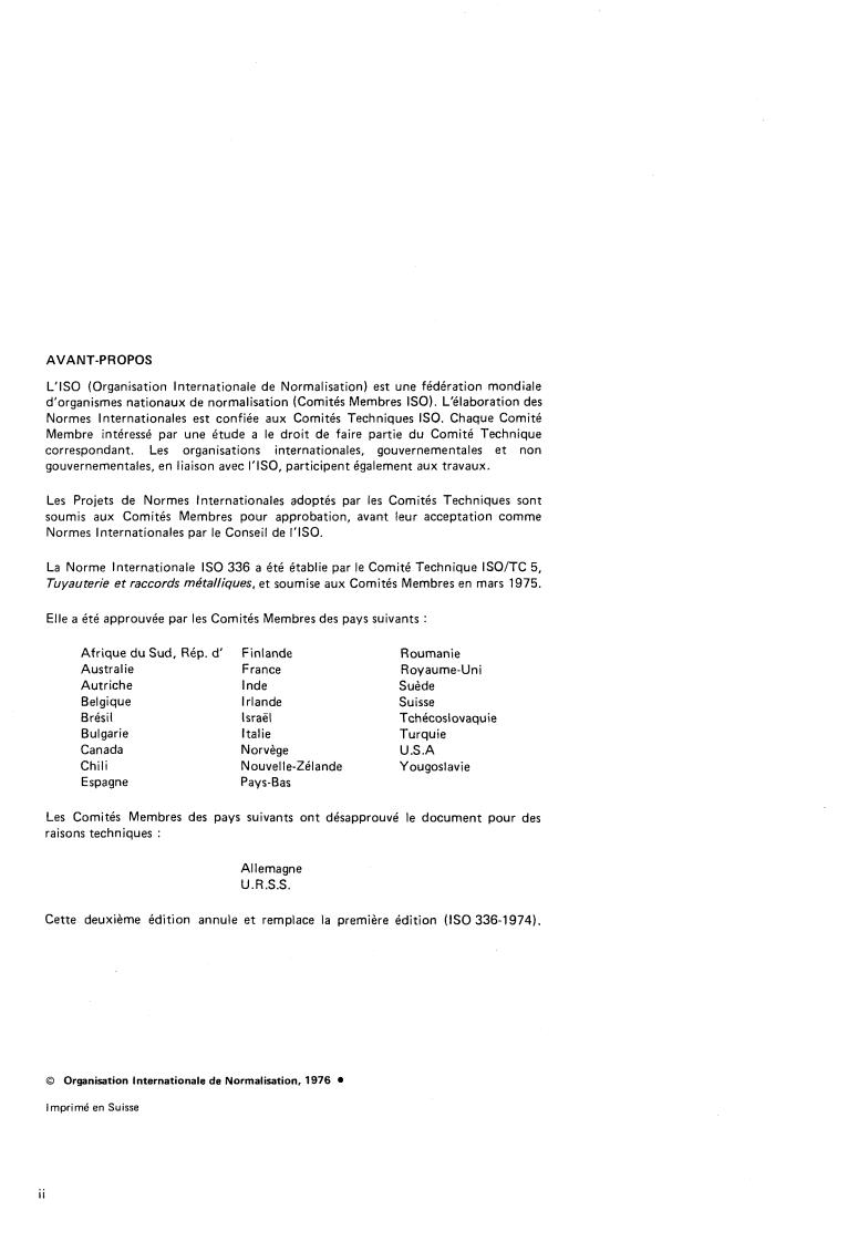 ISO 336:1976 ISO 336:1976 - Withdrawal of ISO 336-1976
Released:4/1/1976 - Page 2 preview