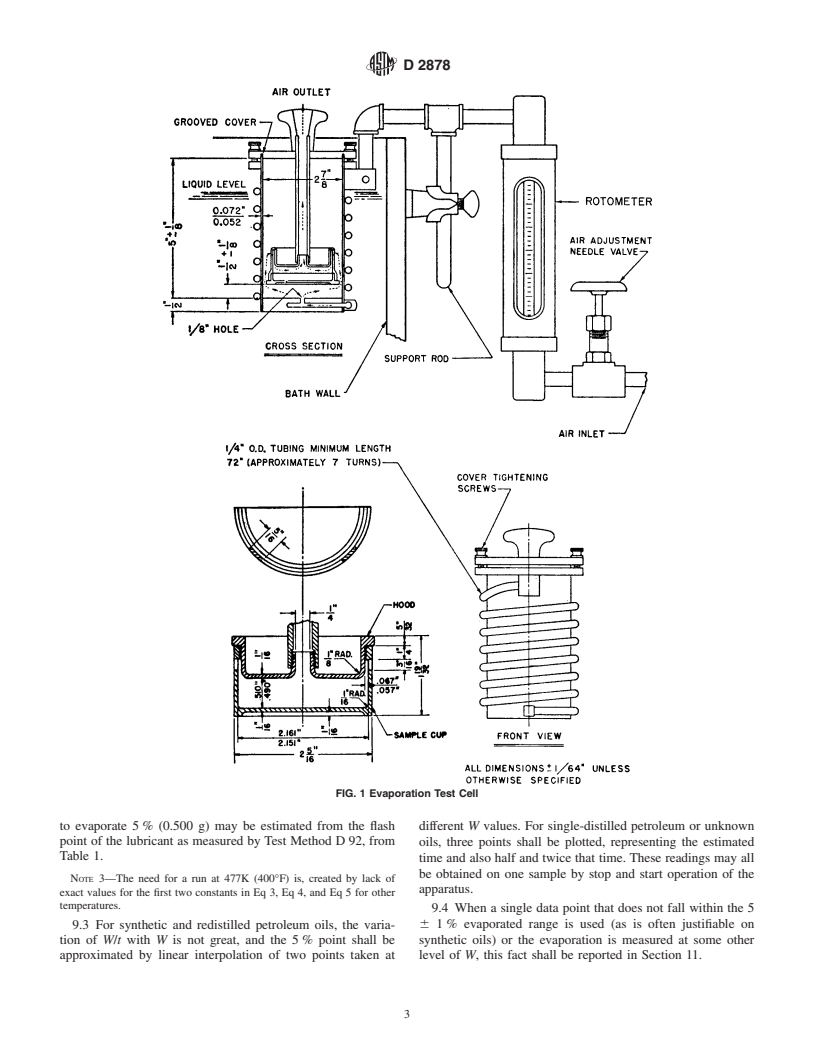 ASTM D2878-95(2000)e1 - Standard Test Method for Estimating Apparent Vapor Pressures and Molecular Weights of Lubricating Oils