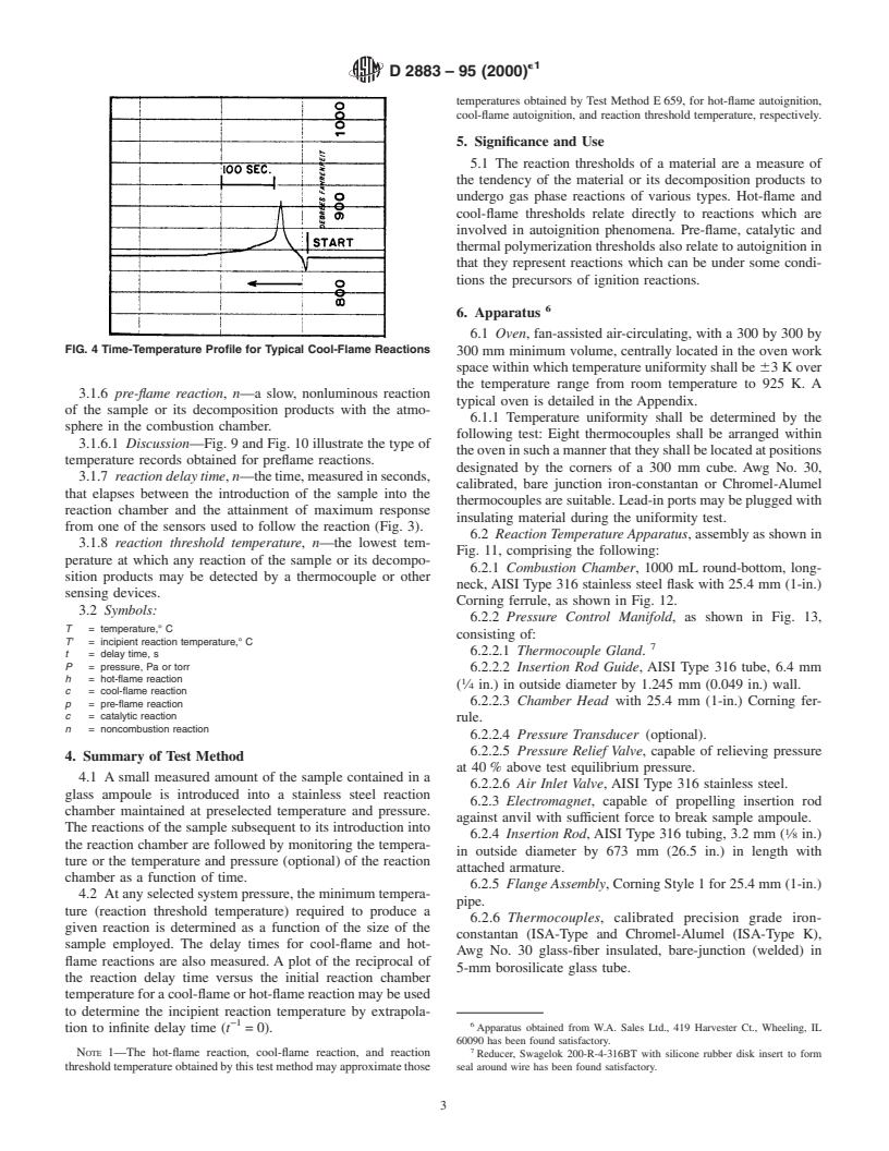 ASTM D2883-95(2000)e1 - Standard Test Method for Reaction Threshold Temperature of Liquid and Solid Materials