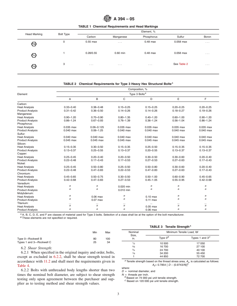 ASTM A394-05 - Standard Specification for Steel Transmission Tower Bolts, Zinc-Coated and Bare