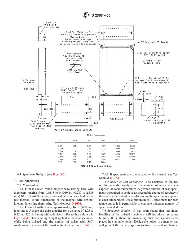 ASTM D2307-05 - Standard Test Method for Thermal Endurance of Film-Insulated Round Magnet Wire