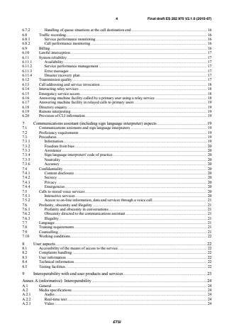 SIST ES 202 975 V2.1.1:2016 ETSI ES 202 975 V2.1.0 (2015-07) - Human Factors (HF); Requirements for relay services - Page 4 preview