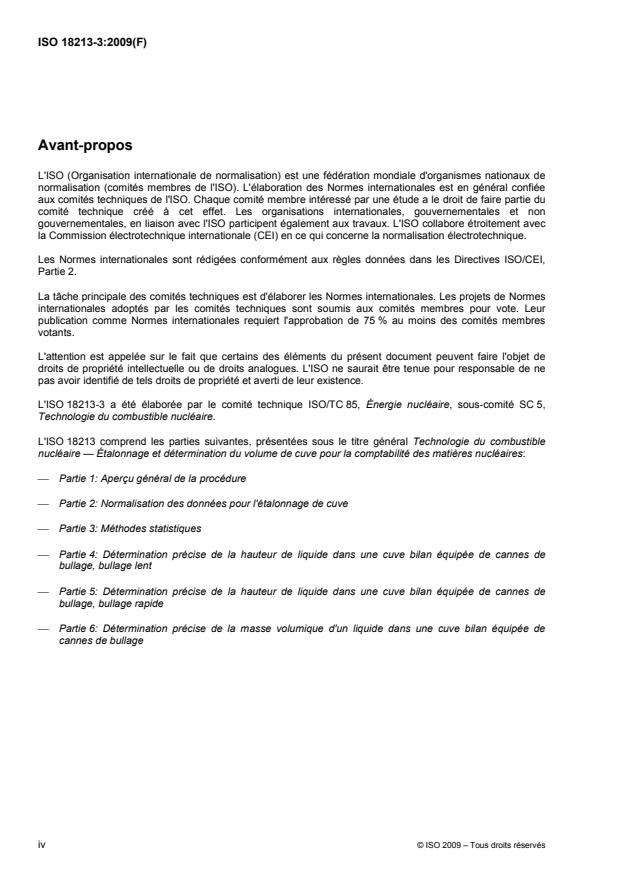 ISO 18213-3:2009 ISO 18213-3:2009 - Technologie du combustible nucléaire -- Étalonnage et détermination du volume de cuve pour la comptabilité des matieres nucléaires - Page 4 preview