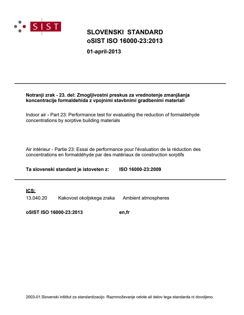 ISO 16000-23:2013 - BARVE