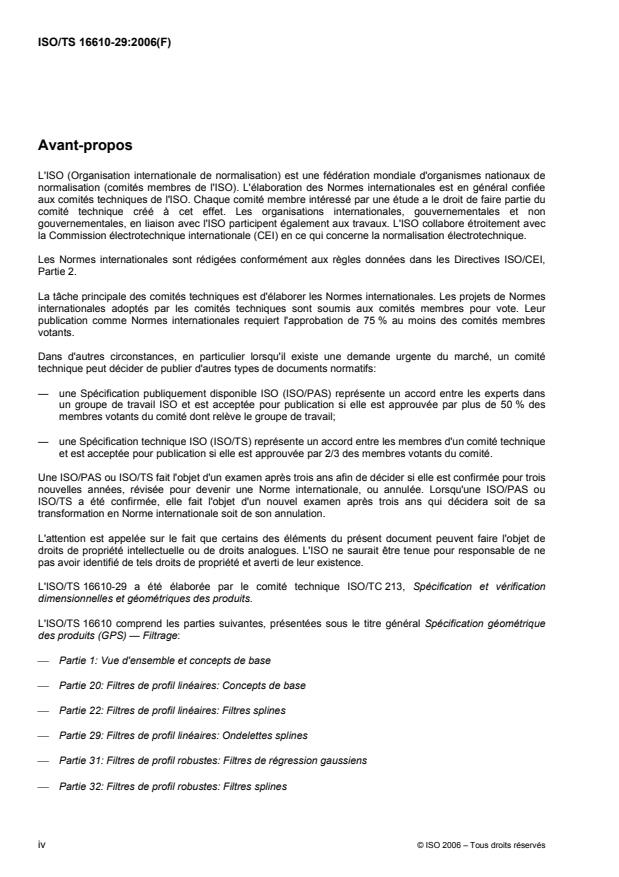 ISO/TS 16610-29:2006 ISO/TS 16610-29:2006 - Spécification géométrique des produits (GPS) -- Filtrage - Page 4 preview