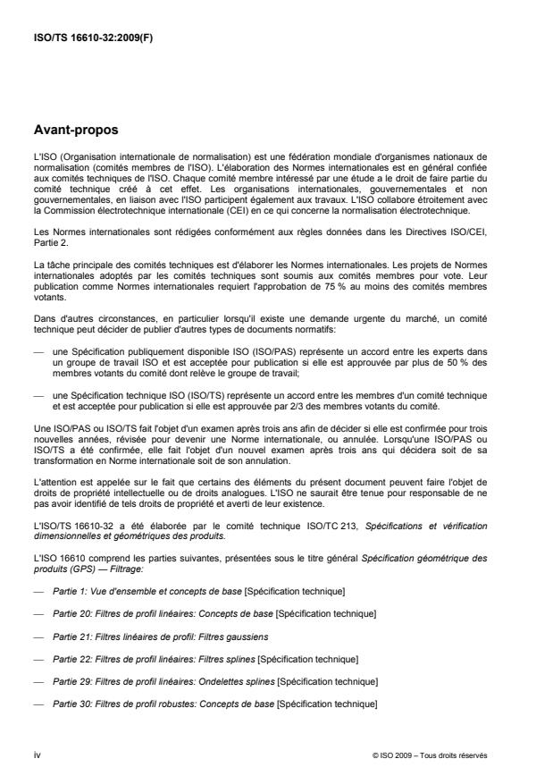 ISO/TS 16610-32:2009 ISO/TS 16610-32:2009 - Spécification géométrique des produits (GPS) -- Filtrage - Page 4 preview