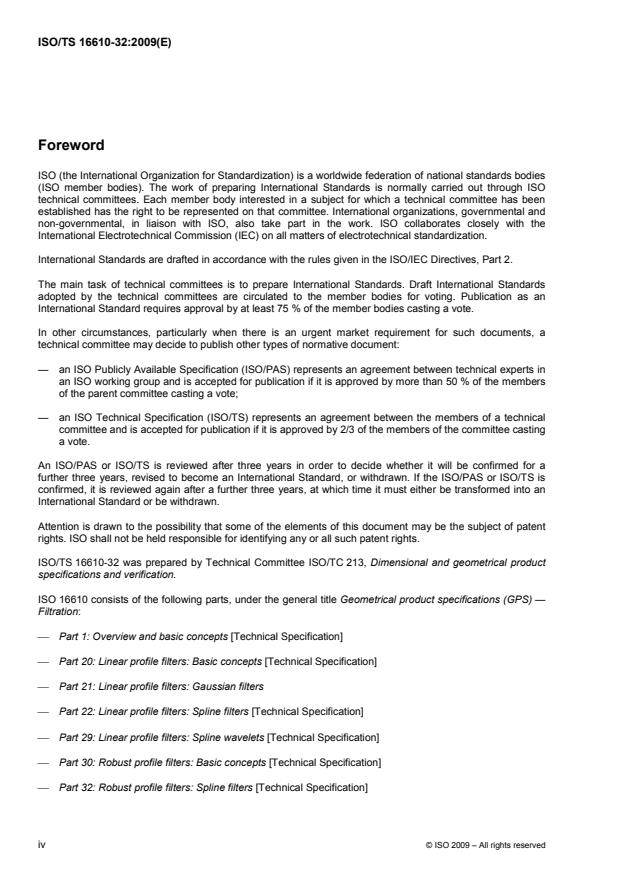 ISO/TS 16610-32:2009 ISO/TS 16610-32:2009 - Geometrical product specifications (GPS) -- Filtration - Page 4 preview