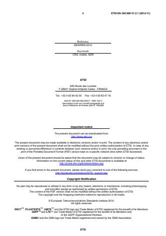 SIST EN 302 969 V1.2.1:2015 ETSI EN 302 969 V1.2.1 (2014-11) - Reconfigurable Radio Systems (RRS); Radio Reconfiguration related Requirements for Mobile Devices - Page 2 preview