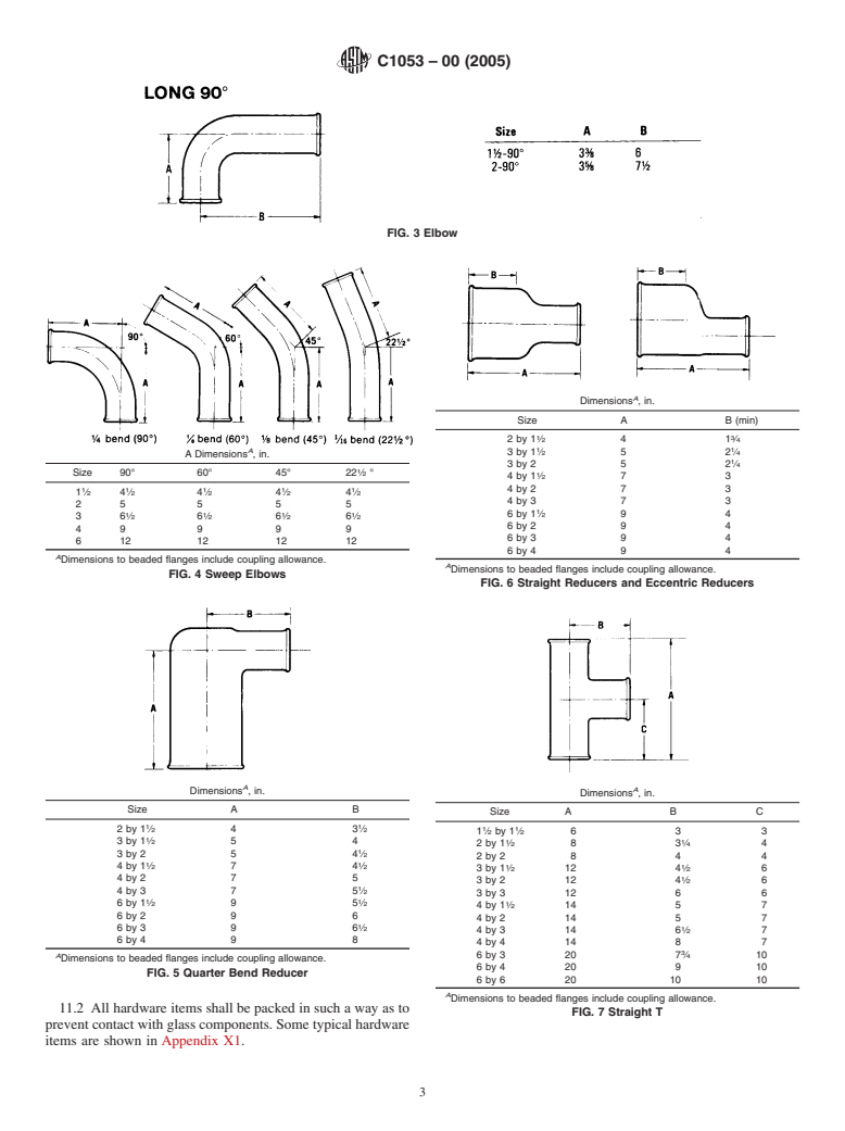 ASTM C1053-00(2005) - Standard Specification for Borosilicate Glass Pipe and Fittings for Drain, Waste, and Vent (DWV) Applications