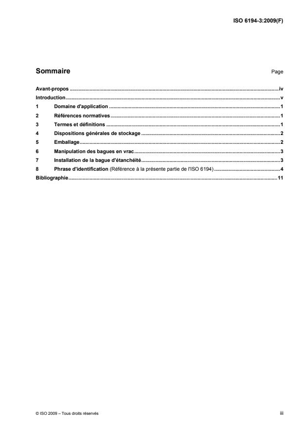 ISO 6194-3:2009 - Bagues d'étanchéité a levres pour arbres tournants incorporant des éléments d'étanchéité en élastomere