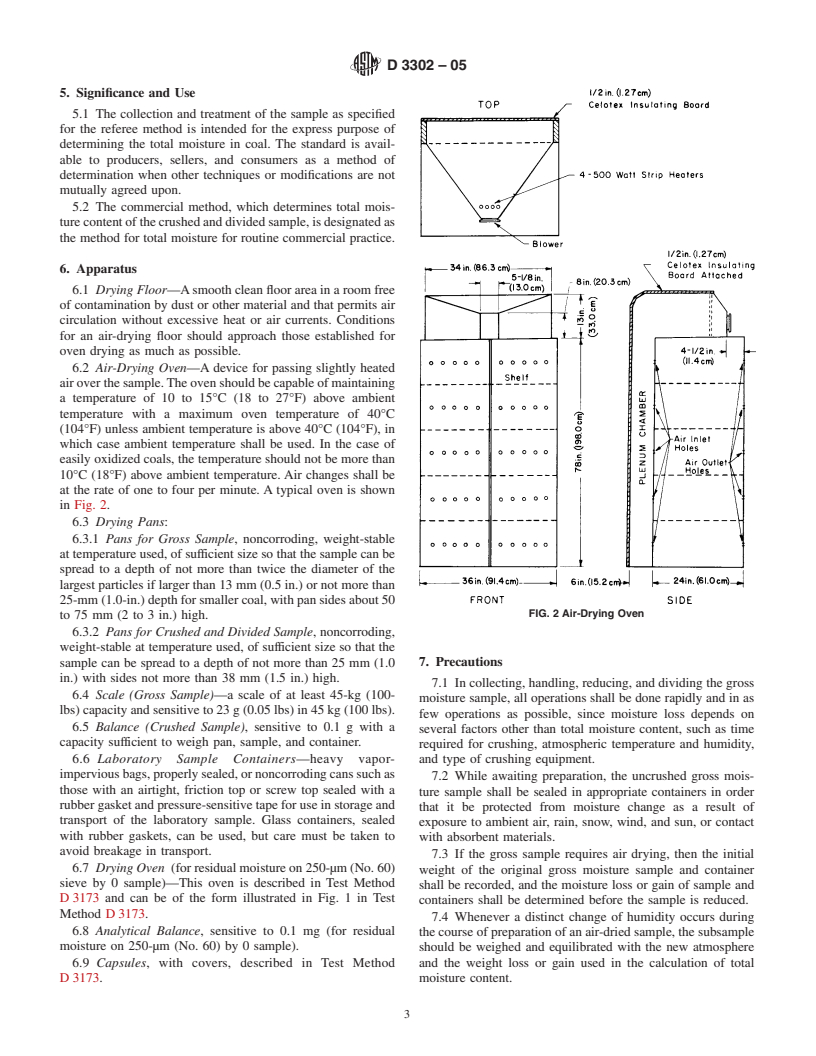 ASTM D3302-05 - Standard Test Method for Total Moisture in Coal