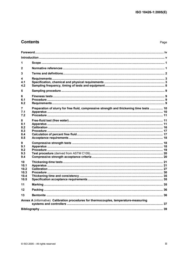 ISO 10426-1:2005 - Petroleum and natural gas industries -- Cements and materials for well cementing