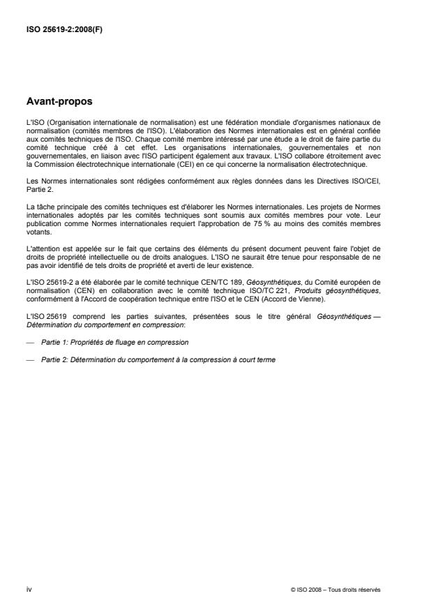 ISO 25619-2:2008 ISO 25619-2:2008 - Géosynthétiques -- Détermination du comportement en compression - Page 4 preview