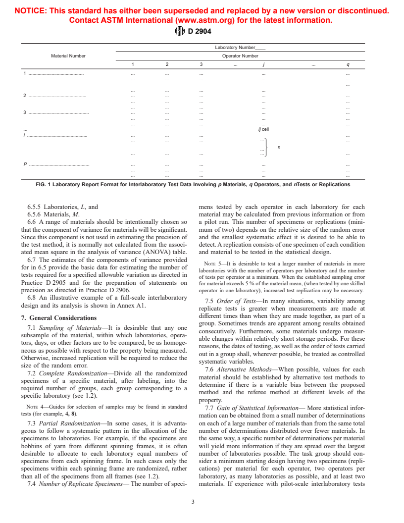 ASTM D2904-97 - Standard Practice for Interlaboratory Testing of a Textile Test Method that Produces Normally Distributed Data