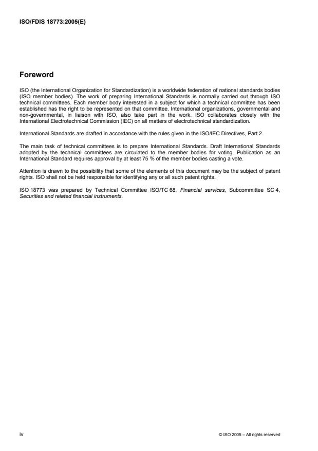 ISO/FDIS 18773 ISO/FDIS 18773 - Securities and related financial instruments -- Abbreviations - Page 4 preview