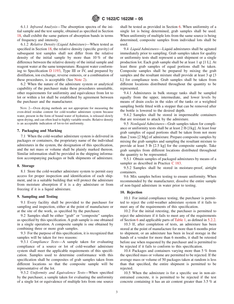 ASTM C1622/C1622M-05 - Standard Specification for Cold-Weather Admixture Systems