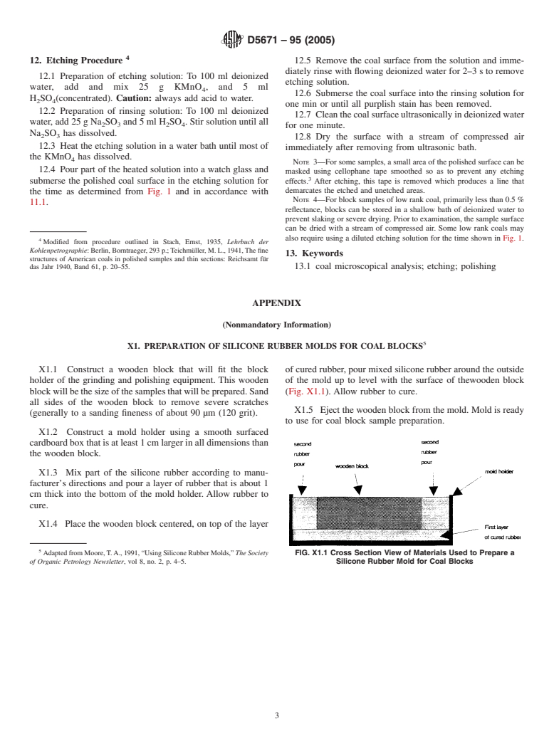 ASTM D5671-95(2005) - Standard Practice for Polishing and Etching Coal Samples for Microscopical Analysis by Reflected Light