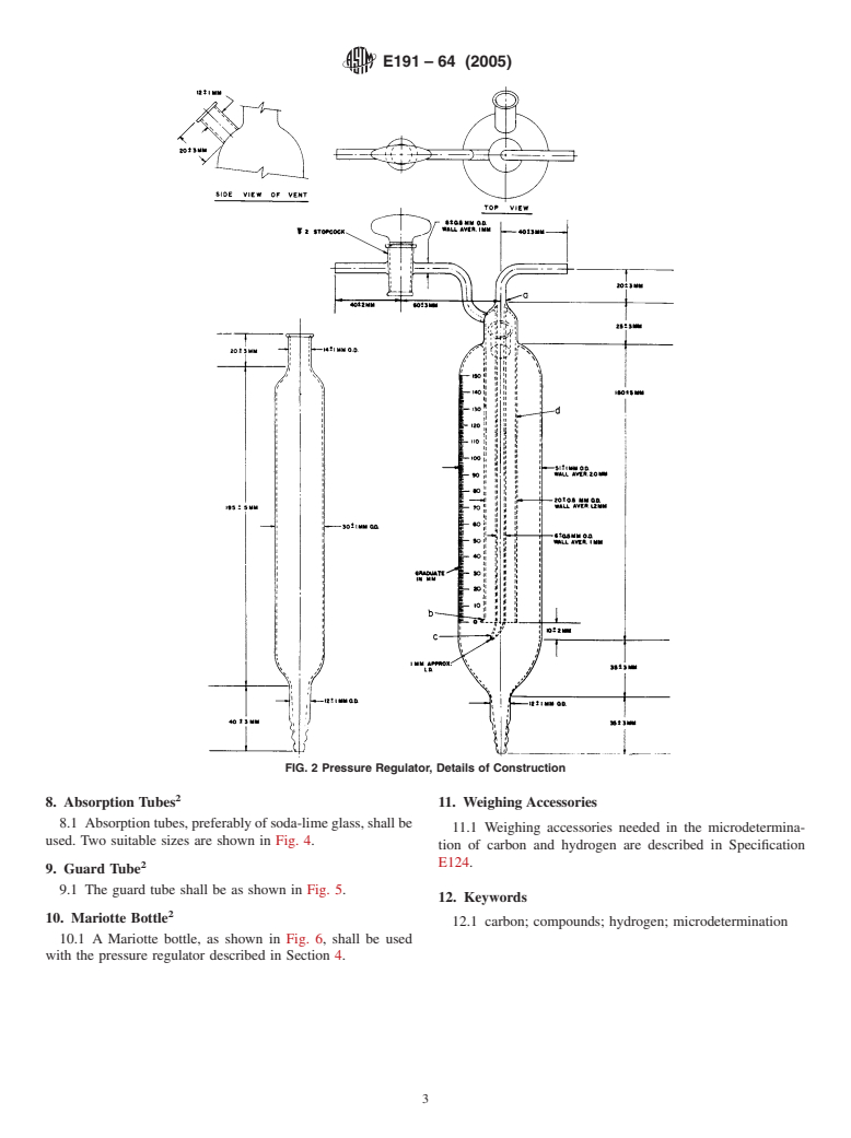 ASTM E191-64(2005) - Standard Specification for Apparatus For Microdetermination of Carbon and Hydrogen in Organic and Organo-Metallic Compounds