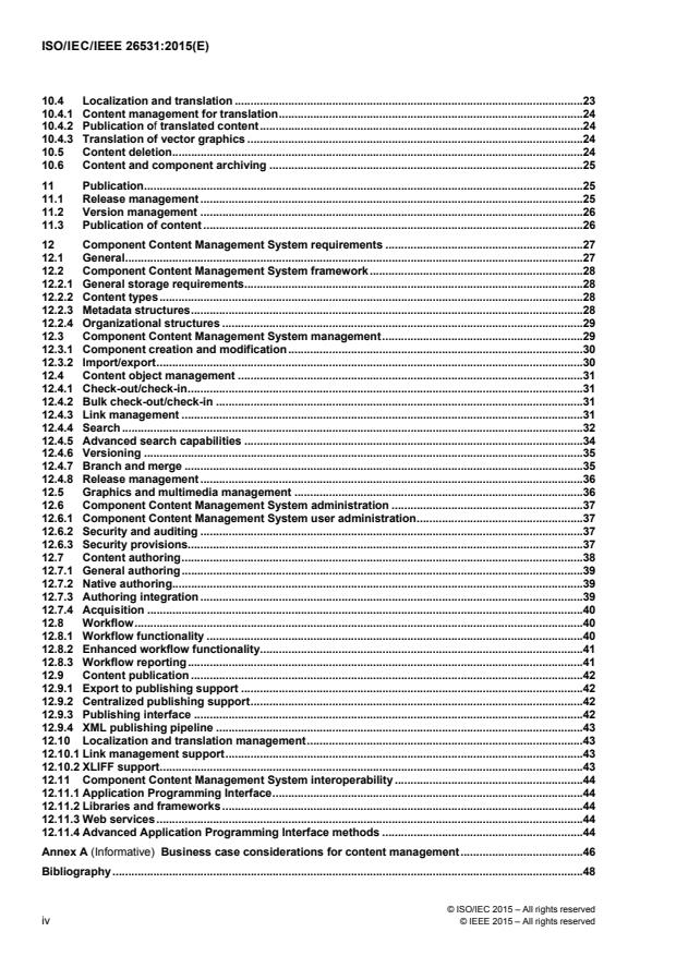 ISO/IEC/IEEE 26531:2015 ISO/IEC/IEEE 26531:2015 - Systems and software engineering -- Content management for product life-cycle, user and service management documentation - Page 4 preview