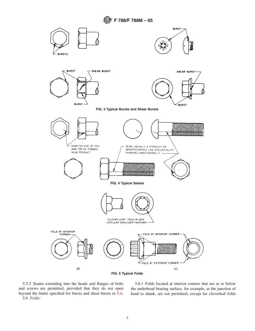 ASTM F788/F788M-05 - Standard Specification for Surface Discontinuities of Bolts, Screws, and Studs, Inch and Metric Series