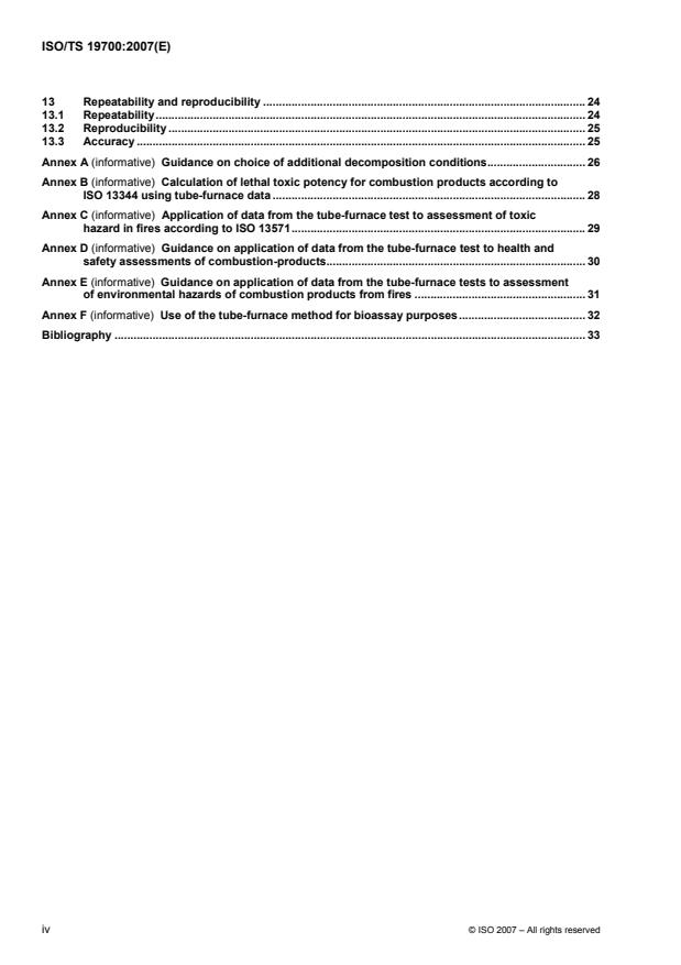 ISO/TS 19700:2007 ISO/TS 19700:2007 - Controlled equivalence ratio method for the determination of hazardous components of fire effluents - Page 4 preview